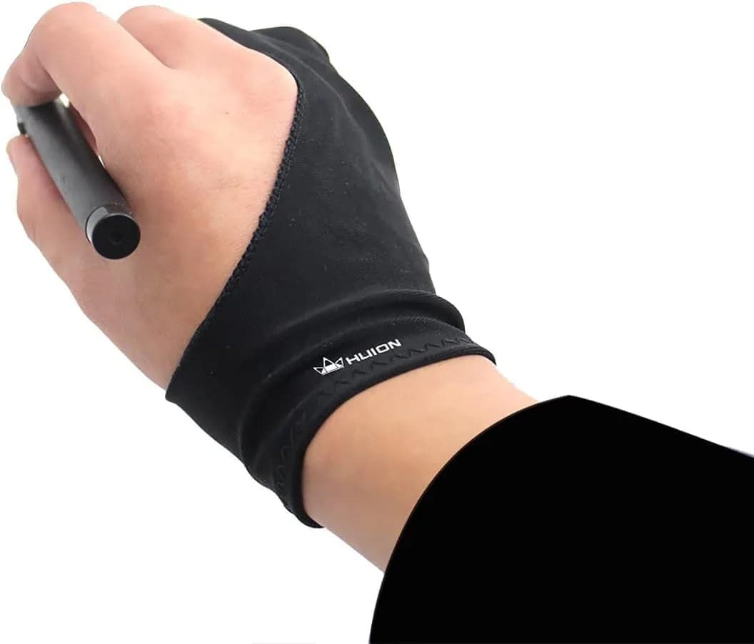 HUION Artist Drawing Glove Cura CR-01 Black | Reduces Friction for Graphics Tablets — black