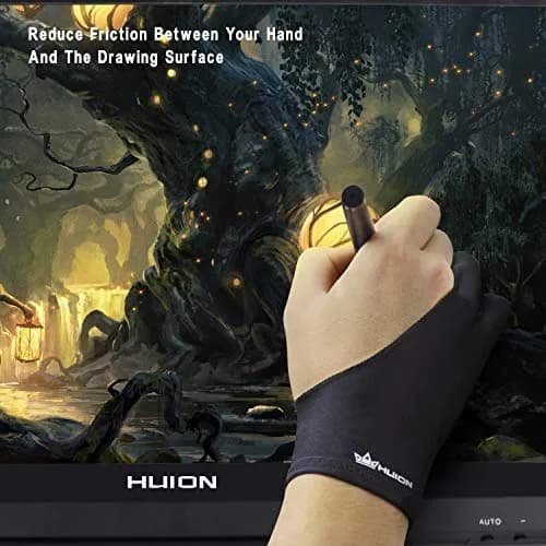 HUION Artist Drawing Glove Cura CR-01 Black | Reduces Friction for Graphics Tablets thumbnail 2