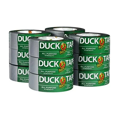 Duck Silver Heavy Duty Duct Tape 12-Pack 1.88 Inch x 45 Yard | Strong Adhesion Waterproof Backing thumbnail 1