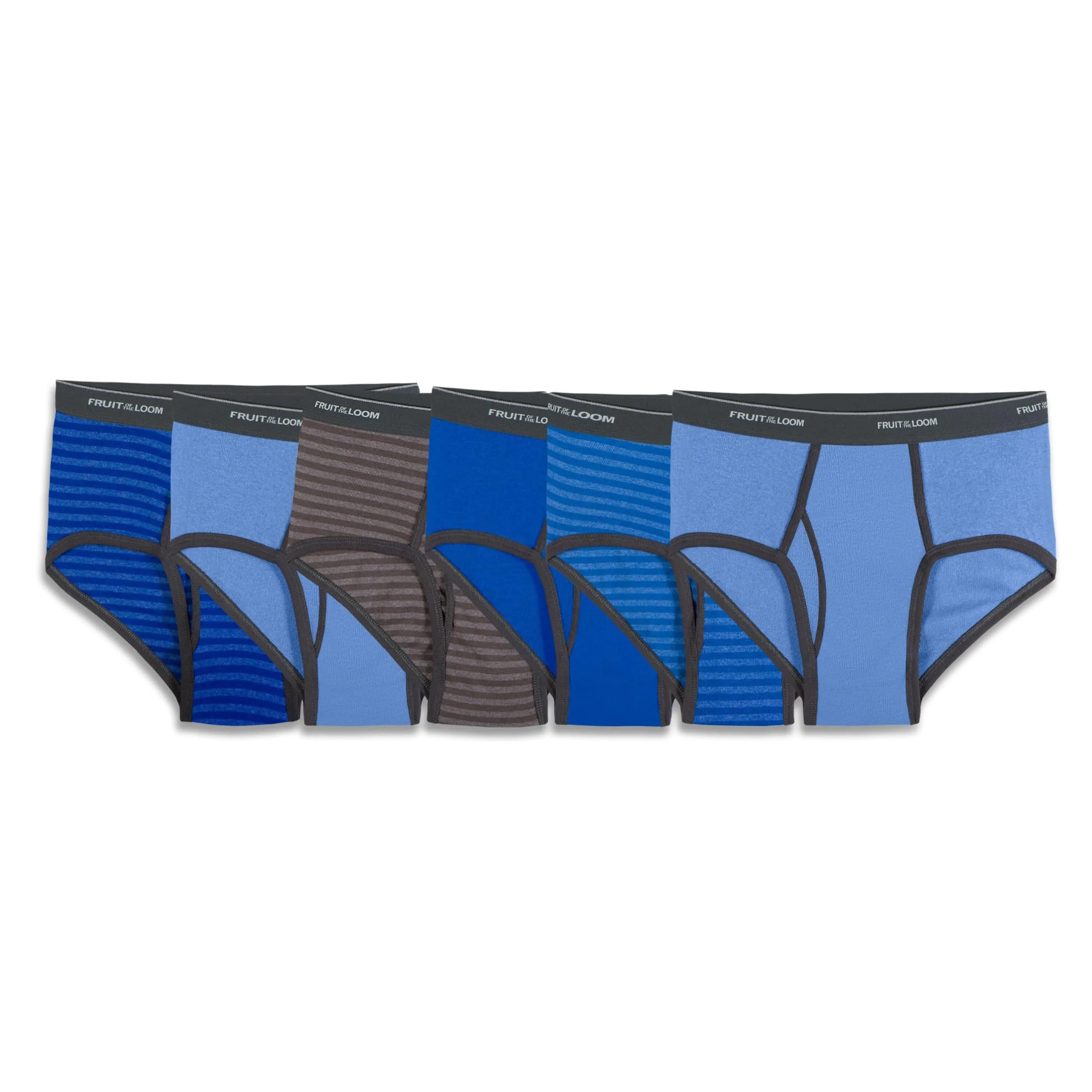 Fruit of the Loom Men's Briefs 6 Pack - Assorted Stripe/Solids, Small | Moisture-Wicking Cotton Comfort - main product image
