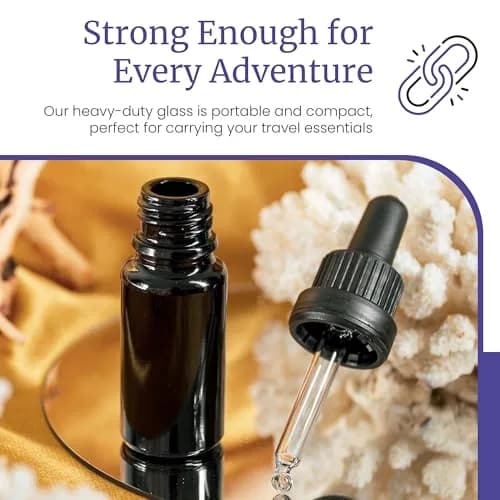 Infinity Jars 10 ml UV-Black Glass Dropper Bottle | Leak-Proof Travel Vial for Oils & Serums thumbnail 7