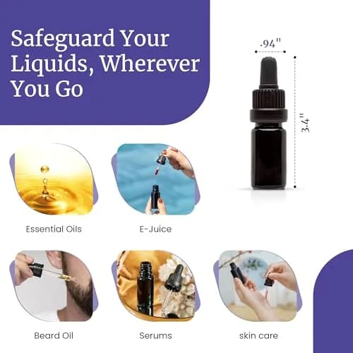 Infinity Jars 10 ml UV-Black Glass Dropper Bottle | Leak-Proof Travel Vial for Oils & Serums thumbnail 2