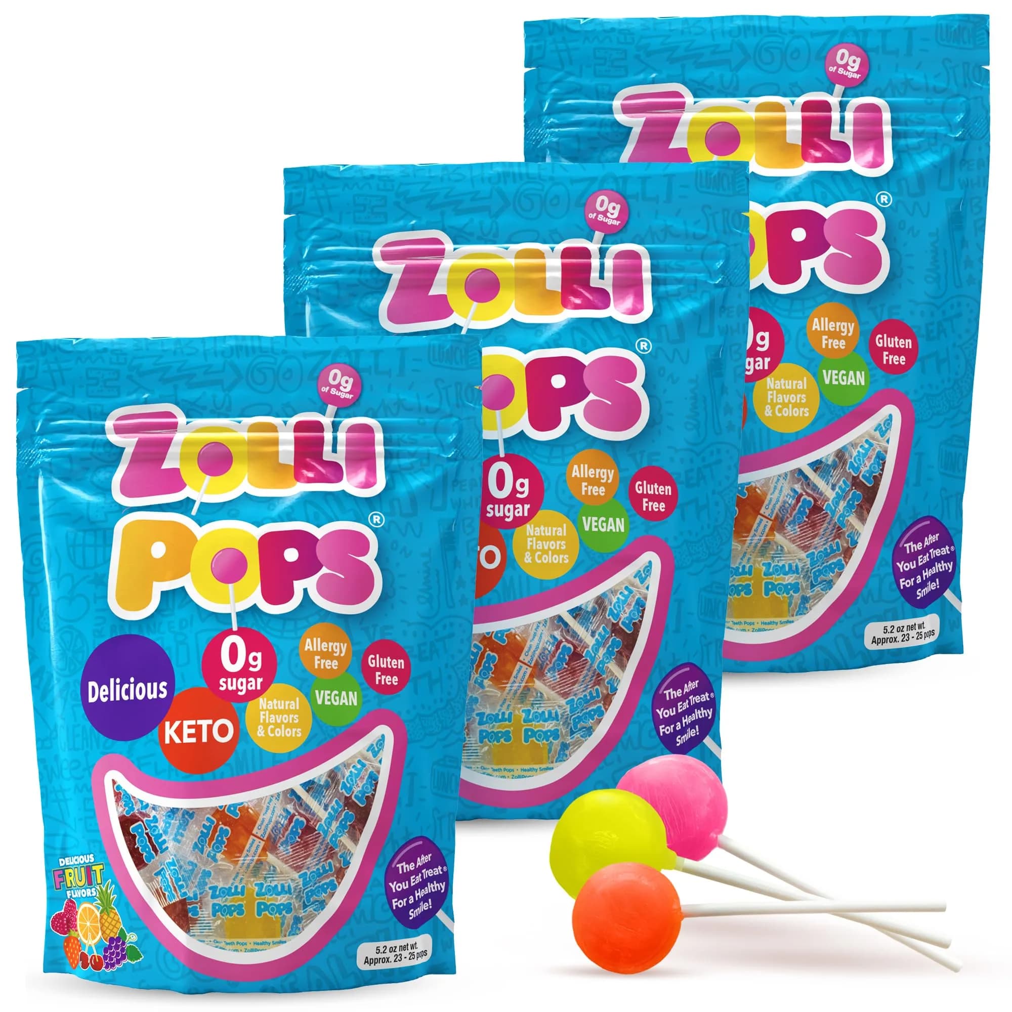 Zollipops Sugar-Free 3 Count | Dentist-Approved Healthy Smile Treats (70-120 chars)
