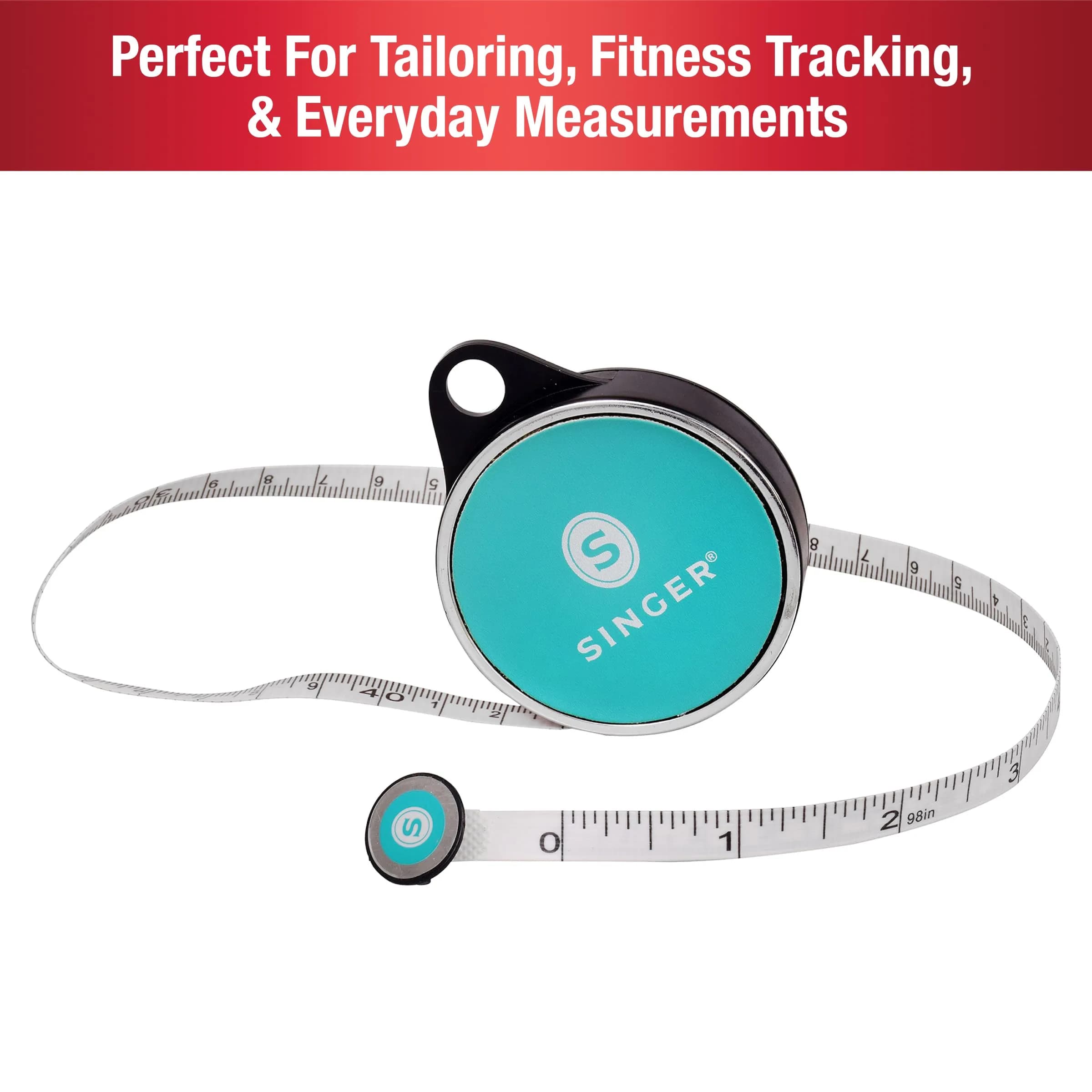 SINGER ProSeries Retractable Tape Measure 2.5m (98-Inch) | Tailor Tape Measure for Body & Fabric - view 3
