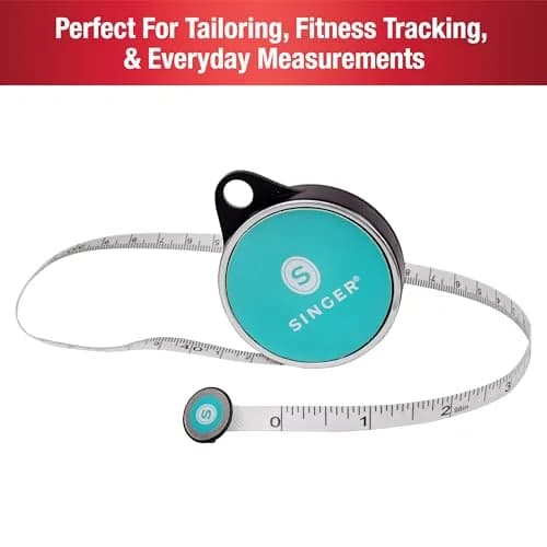 SINGER ProSeries Retractable Tape Measure 2.5m (98-Inch) | Tailor Tape Measure for Body & Fabric thumbnail 3