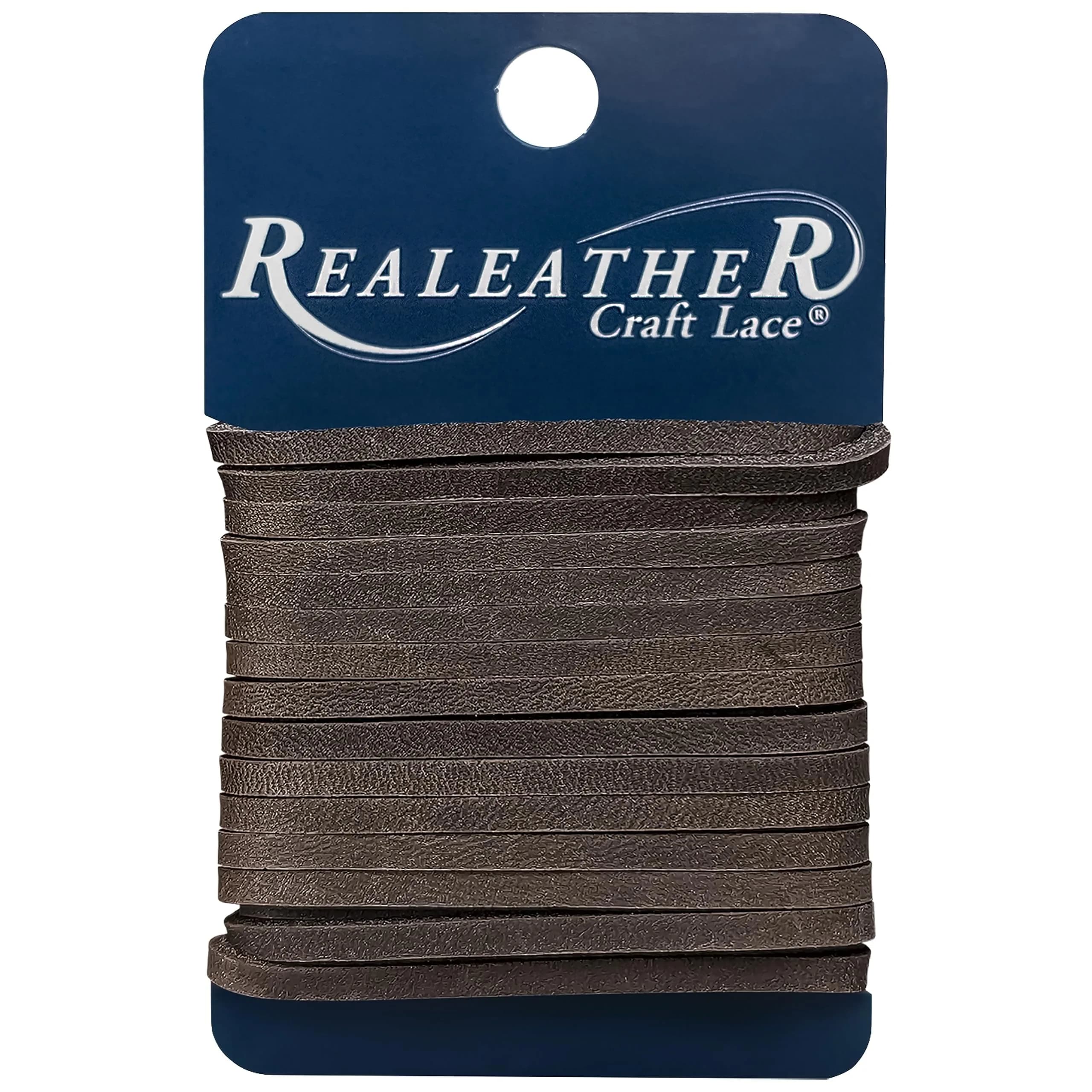 Realeather Crafts Latigo Lace .125" x 4 yd Carded Dark Brown | Heavy-Duty Leather Cord for Crafting — Dark Brown