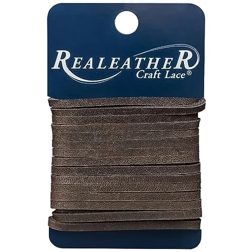 Realeather Crafts Latigo Lace .125" x 4 yd Carded Dark Brown | Heavy-Duty Leather Cord for Crafting thumbnail 1