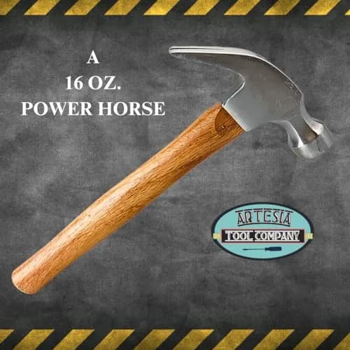 ARTESIA TOOL Heavy Duty Forged Metal Claw Hammer 12.5" | Dual-Function Head, Wooden Handle thumbnail 6