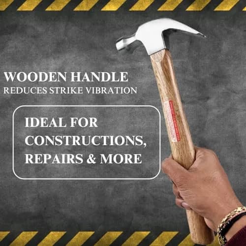 ARTESIA TOOL Heavy Duty Forged Metal Claw Hammer 12.5" | Dual-Function Head, Wooden Handle thumbnail 3