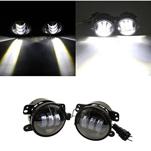 Lantsun 4Inch LED Fog Lights White Led Chip for 2007-2018 Wrangler JK | 30W Waterproof Aluminum Housing thumbnail 2