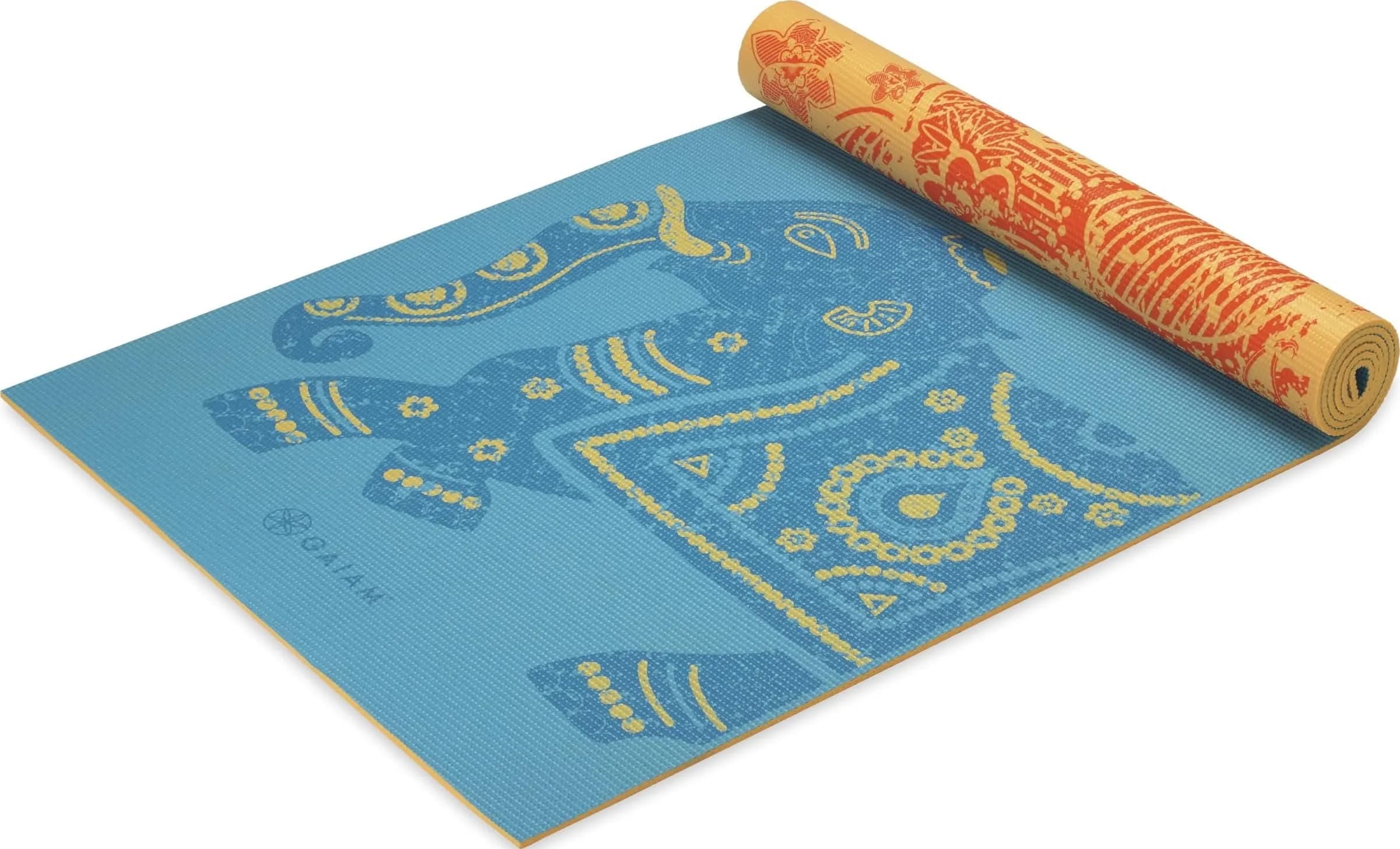 Gaiam Reversible Yoga Mat, 6mm Thick Elephant | Non-Slip, Reversible & Eco-Friendly — Elephant