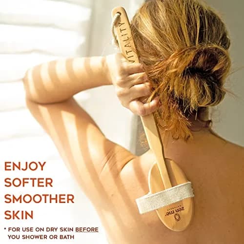 ZEN ME Skin Cleaning Brush Set | Natural Exfoliation Kit with Boar Bristle, Gloves, Konjac Sponge & Foot File for Lymphatic Drainage thumbnail 3