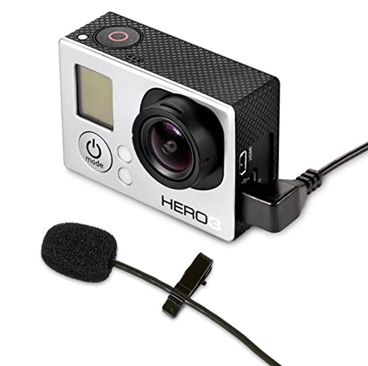 MXL Mics MM-165GP Lavalier Microphone for GoPro Cameras | Omni-directional, 5ft cable, Noise Windscreens — Black