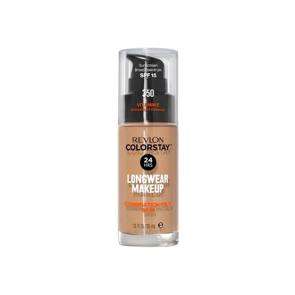 Revlon Colorstay Foundation for Combination/Oily Skin, Rich Tan 350, 30ml | 24-Hour Wear - main product image