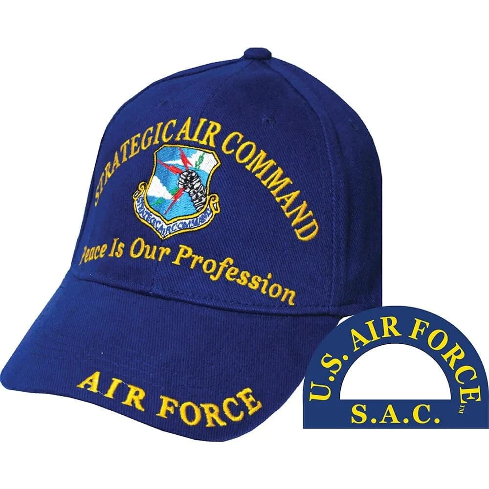 EE Strategic Air Command Embroidered Ball Cap Adjustable Blue | Military Style, 100% Cotton