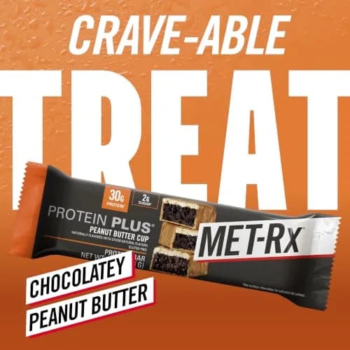MET-Rx Protein Plus Bar, Peanut Butter Cup | High Protein, Gluten Free, 85 g, 9 Count thumbnail 5