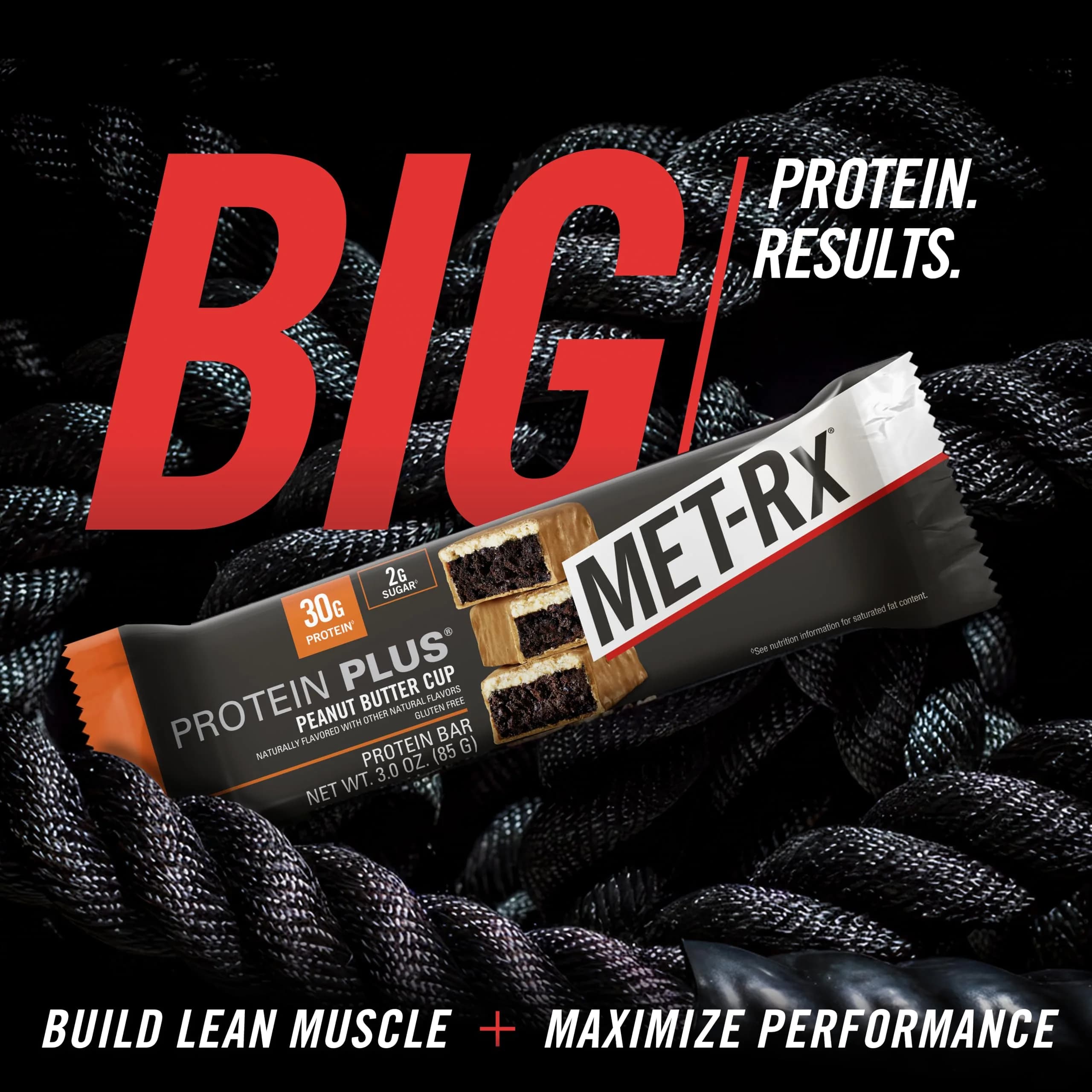 MET-Rx Protein Plus Bar, Peanut Butter Cup | High Protein, Gluten Free, 85 g, 9 Count thumbnail 8