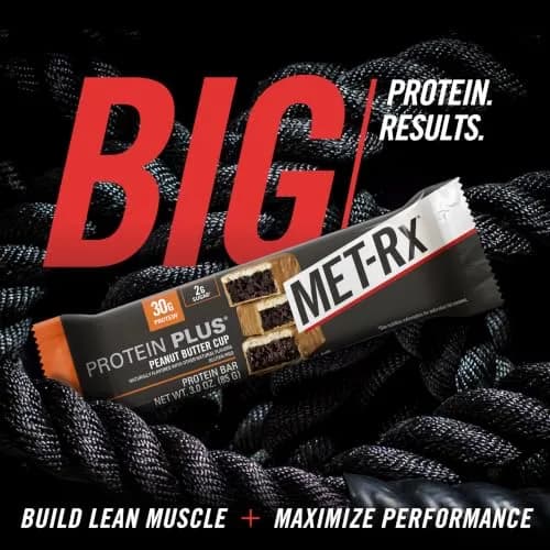 MET-Rx Protein Plus Bar, Peanut Butter Cup | High Protein, Gluten Free, 85 g, 9 Count thumbnail 8