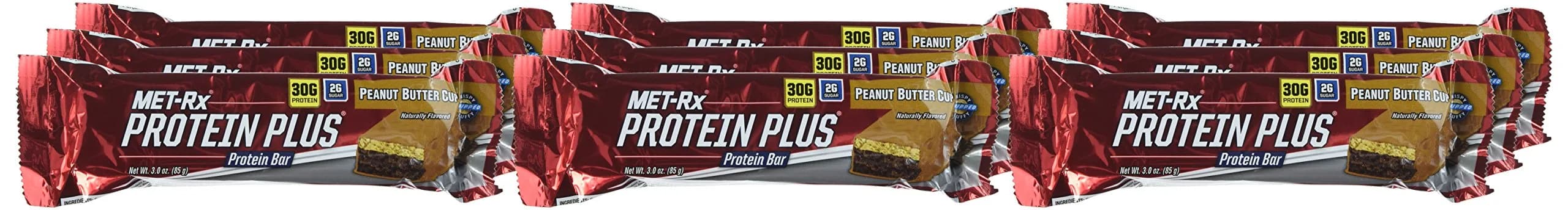 MET-Rx Protein Plus Bar, Peanut Butter Cup | High Protein, Gluten Free, 85 g, 9 Count thumbnail 4