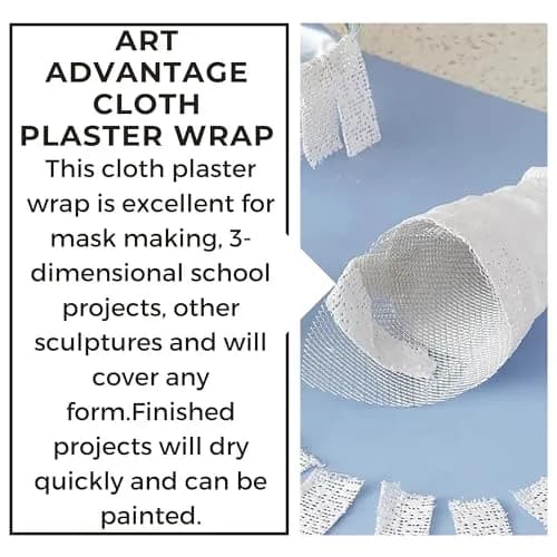 Art Advantage Cloth Plaster Wrap 4x180 | Fast Drying, Easy to Use, Versatile Sculpture Material thumbnail 3