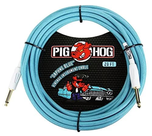 Pig Hog PCH20DB 1/4" to 1/4" Daphne Blue Guitar Instrument Cable | 20 Feet, Overbuilt for Touring thumbnail 1