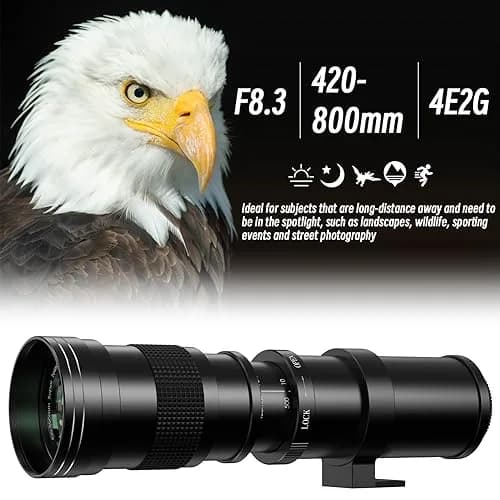 lightdow EF/EF-S 420-800mm F8.3 Telephoto Zoom Lens (MF) for Canon DSLR | Manual Focus, 420-800mm, 67mm Filter thumbnail 4