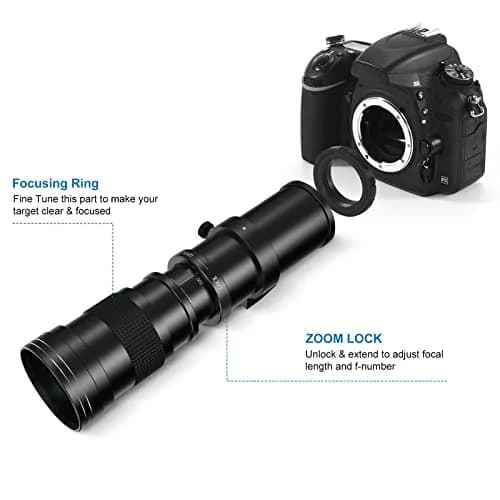 lightdow EF/EF-S 420-800mm F8.3 Telephoto Zoom Lens (MF) for Canon DSLR | Manual Focus, 420-800mm, 67mm Filter thumbnail 3