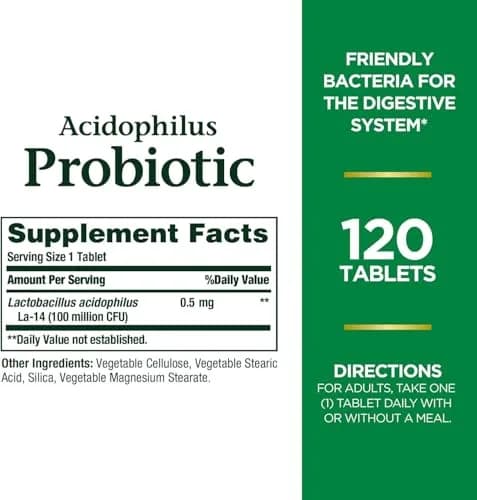 Nature's Bounty Acidophilus Probiotic Tablets 360 Count (120 Count Pack of 3) | Digestive Wellness Support thumbnail 7