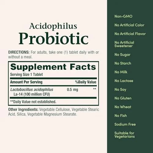 Nature's Bounty Acidophilus Probiotic Tablets 360 Count (120 Count Pack of 3) | Digestive Wellness Support thumbnail 3