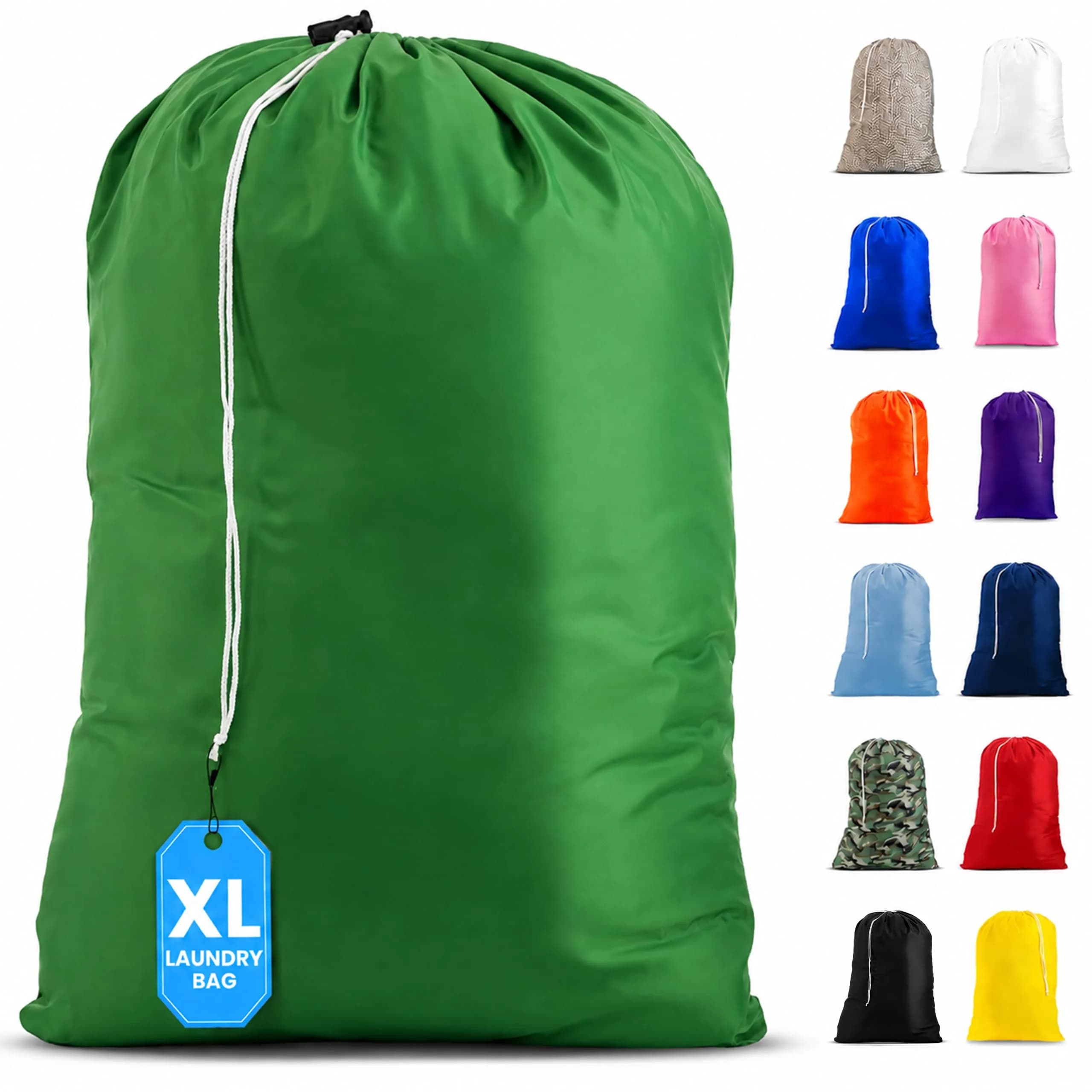Handy Laundry Nylon XL Laundry Bag | Locking Drawstring, 22" x 32" | Heavy Duty, Washable & Large Capacity