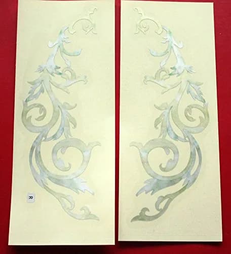 Inlaystickers Gothic Vine WT Symmetrical Set for Guitars & Bass Pickguard, White | Real Shell Inlay Sticker, Scratch Resistant thumbnail 5