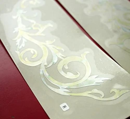 Inlaystickers Gothic Vine WT Symmetrical Set for Guitars & Bass Pickguard, White | Real Shell Inlay Sticker, Scratch Resistant thumbnail 6