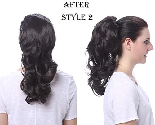 Onedor Synthetic Curly Ponytail Hair Extension 15" | Reversible Style with Clips (99T-Wine Red) thumbnail 6