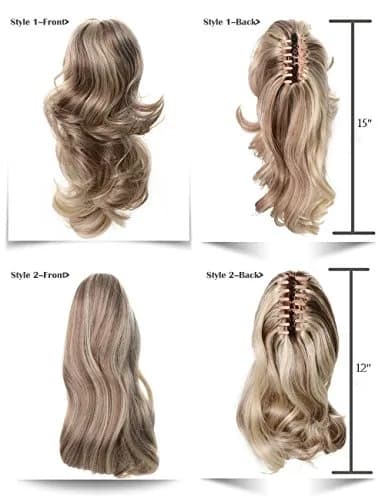 Onedor Synthetic Curly Ponytail Hair Extension 15" | Reversible Style with Clips (99T-Wine Red) thumbnail 3