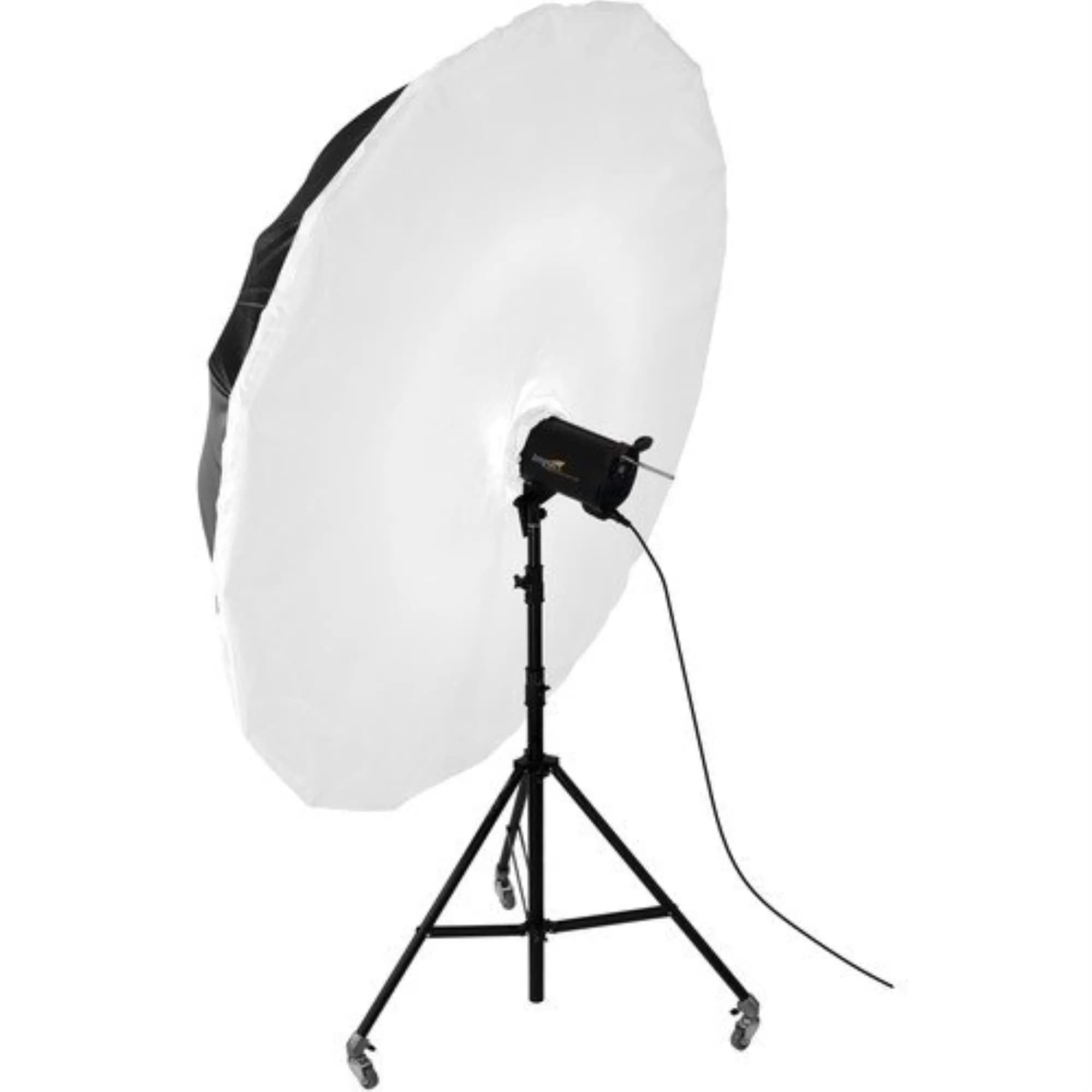 Impact 7' Parabolic Umbrella Diffuser | Soft Light for Portraits — Black,White