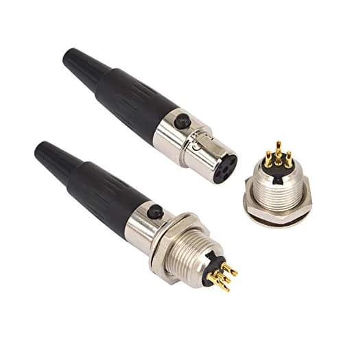 onelinkmore Mini XLR TA4F 4 Pin Male Female Panel Mount Socket 2 Sets | Gold Plated Audio Connectors for Microphones thumbnail 1