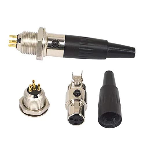 onelinkmore Mini XLR TA4F 4 Pin Male Female Panel Mount Socket 2 Sets | Gold Plated Audio Connectors for Microphones thumbnail 2