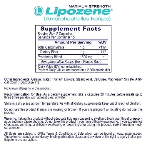 Lipozene Weight-Management Fiber Supplement 45 Count (Pack of 2) | Supports Healthy Weight Loss thumbnail 3
