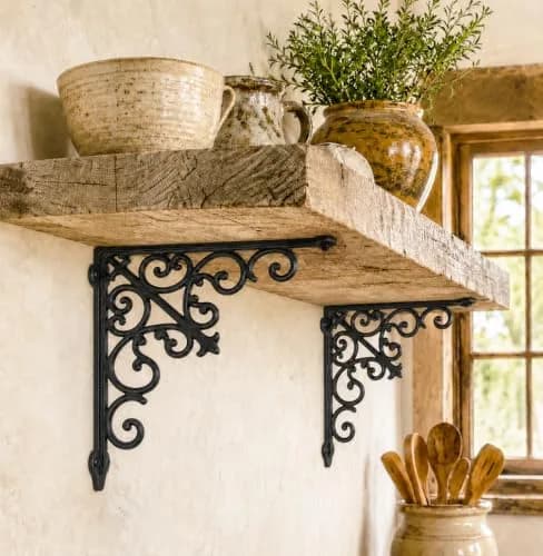 NACH Decorative Shelf Brackets 2 Pack of 10.6 x 2 x 10.6 inch | Victorian Style Heavy Duty Cast Iron thumbnail 6