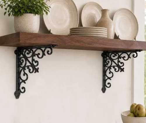 NACH Decorative Shelf Brackets 2 Pack of 10.6 x 2 x 10.6 inch | Victorian Style Heavy Duty Cast Iron thumbnail 7