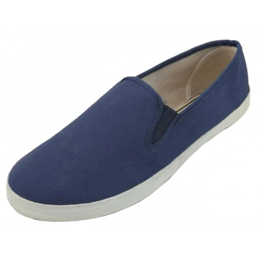 LF Wear Mens Canvas Shoes Slip-On Sneakers Navy 13 | Comfortable Casual Footwear