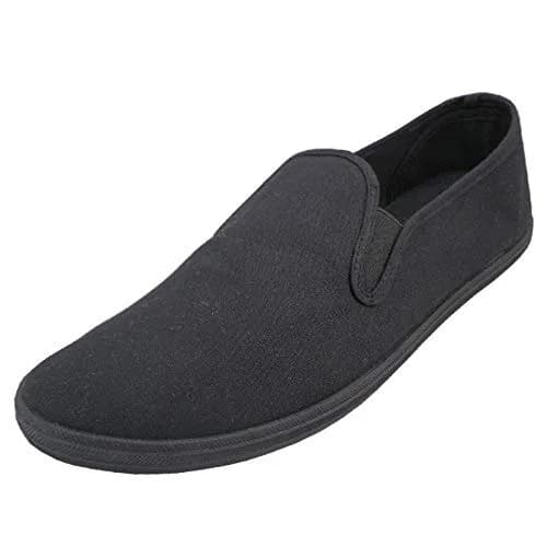 LF Wear Mens Canvas Slip-On Sneakers Black 7 | Casual Comfort & Style thumbnail 1