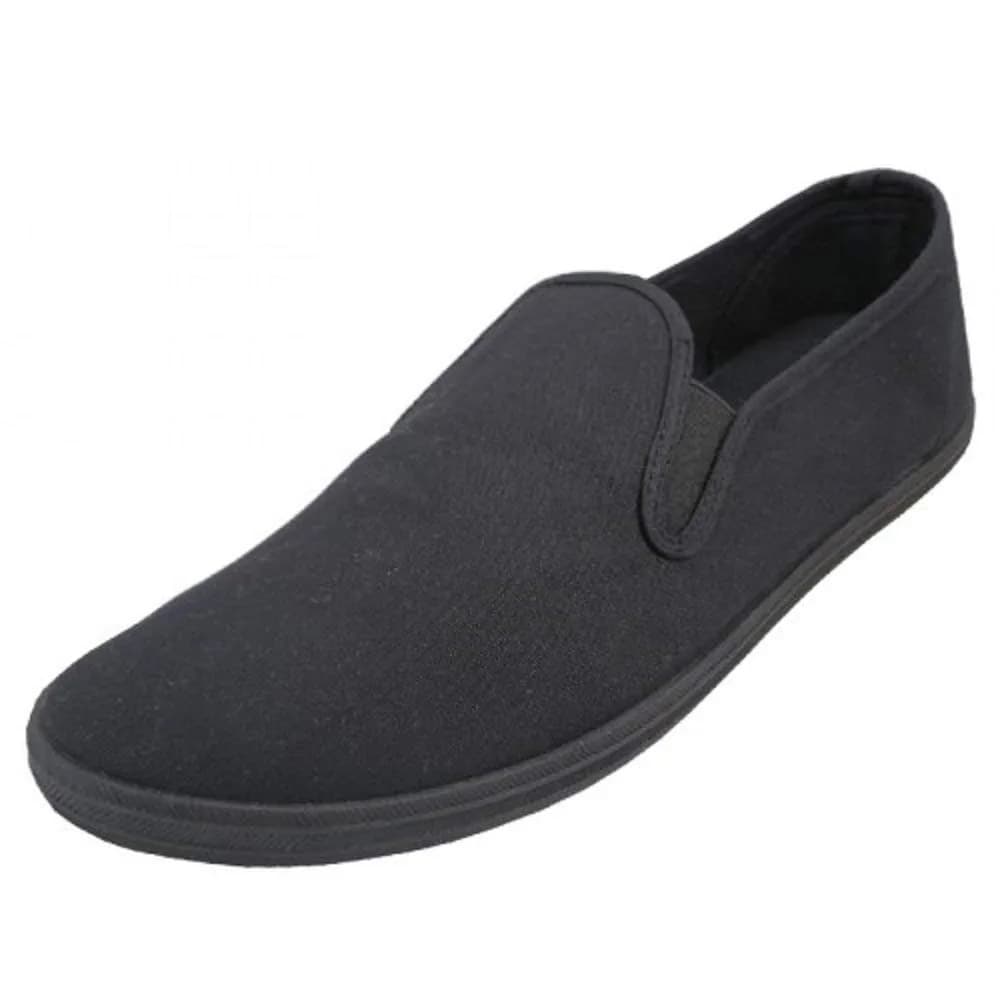 LF Wear Mens Canvas Shoes Slip-On Sneakers Black 10 | Comfortable, Fashionable & Durable - main product image