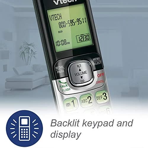 VTech CS6529 1-Handset Cordless Phone with Answering Machine | DECT 6.0, Caller ID, Silver/Black thumbnail 6