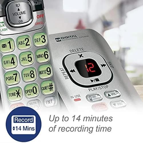 VTech CS6529 1-Handset Cordless Phone with Answering Machine | DECT 6.0, Caller ID, Silver/Black thumbnail 3
