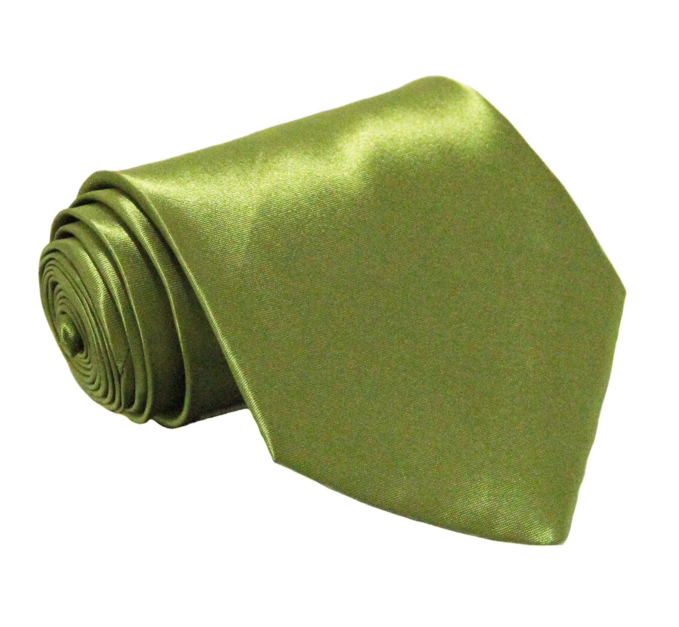Soophen Solid Satin Necktie Olive 14.5cm (5.75in) | Formal Business Wedding Accessory - main product image