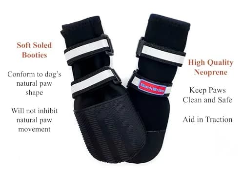 Bark Brite All Weather Neoprene Paw Protector Dog Boots Medium | Reflective Straps & Durable Rubber Sole thumbnail 4