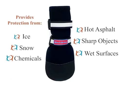 Bark Brite All Weather Neoprene Paw Protector Dog Boots Medium | Reflective Straps & Durable Rubber Sole thumbnail 3