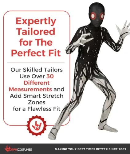 Morphsuits Zalgo Kids Halloween Costume - Medium (10-12 Years) | Full Body Spandex Suit with Hood thumbnail 4