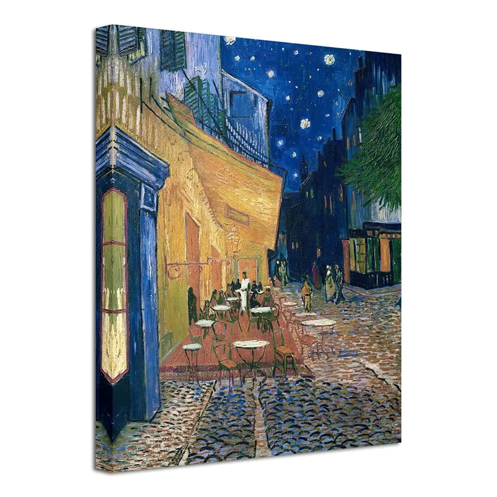 Wieco Art Canvas Wall Art 24"L x 20"W | Van Gogh Cafe Terrace at Night — Blue / 16"L x 12"W